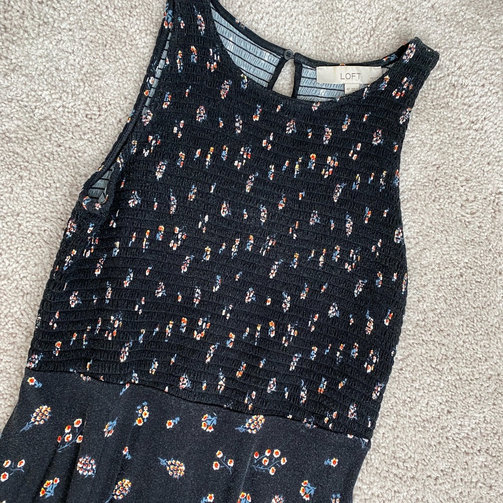 Loft Black Floral Mini Dress - Picture 2 of 3